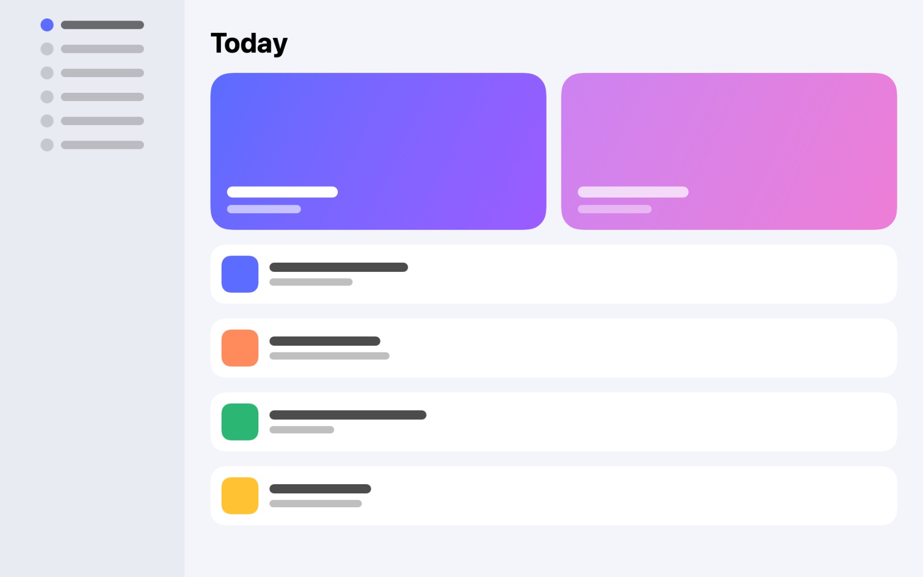 A plain screenshot of a planner app.